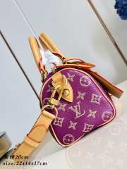 Uubags Louis Vuitton M28088 Speedy P9 Bandoulière 20 Bag In Golden Lotus Purple Calfskin 22x14x17.5cm - 5
