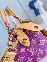 Uubags Louis Vuitton M28088 Speedy P9 Bandoulière 20 Bag In Golden Lotus Purple Calfskin 22x14x17.5cm - 4
