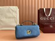 Uubags Gucci Milano GG Small Blue GG Leather Top Handle Bag 22x13x6cm - 1