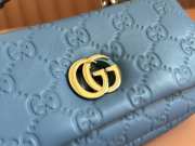 Uubags Gucci Milano GG Small Blue GG Leather Top Handle Bag 22x13x6cm - 2