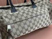 Uubags Gucci GG canvas large duffle bag beige and ebony canvas with brown 42x22x22cm - 3