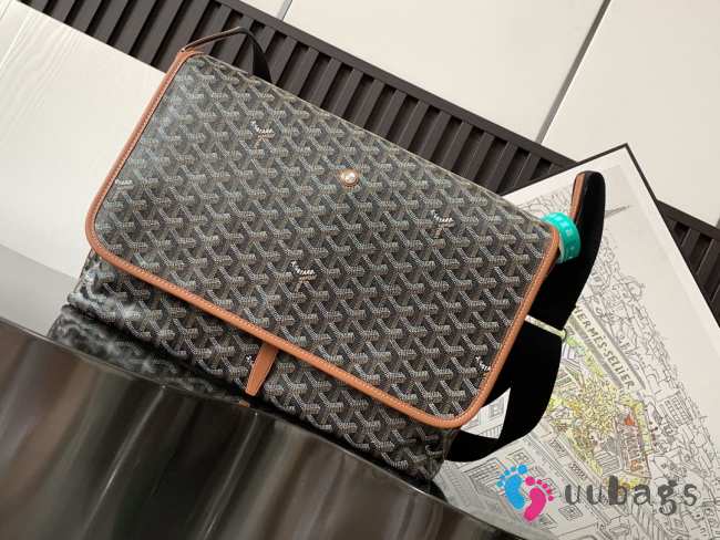 Uubags Goyard Capetien messenger MM bag in black & tan 26x13x39cm - 1