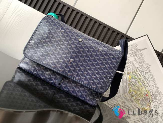 Uubags Goyard Capetien messenger MM bag in navy blue 26x13x39cm - 1