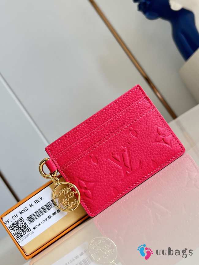 Uubags Louis Vuitton LV Charms Card Holder In Strawberry Pink 10.2x7.3x0.3cm - 1
