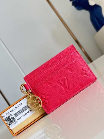 Uubags Louis Vuitton LV Charms Card Holder In Strawberry Pink 10.2x7.3x0.3cm