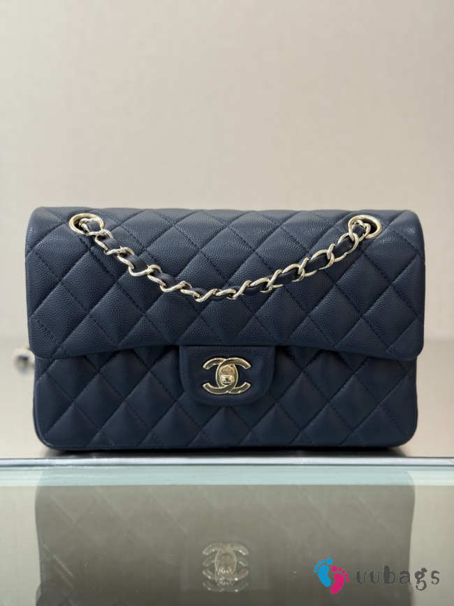 Uubags Chanel Small Classic 11.12 Handbag Caviar & Gold-Tone Metal In Dark Blue 23cm - 1
