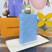 Uubags Louis Vuitton Passport Cover Monogram Empreinte Leather In Grape Blue 10x2.5x14cm - 5