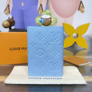 Uubags Louis Vuitton Passport Cover Monogram Empreinte Leather In Grape Blue 10x2.5x14cm - 6