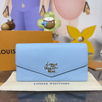 Uubags Louis Vuitton M27664 Sarah Wallet In Grape Blue 19x10.5x2cm