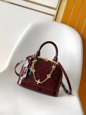 Uubags Louis Vuitton M27172 Alma BB Varnished cowhide leather datewood 23.5x17.5x11.5cm