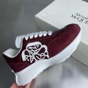 Uubags Alexander Mcqueen Burgundy Suede Trainers With Oversized Rubber - 6