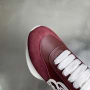 Uubags Alexander Mcqueen Burgundy Suede Trainers With Oversized Rubber - 5