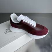 Uubags Alexander Mcqueen Burgundy Suede Trainers With Oversized Rubber - 3