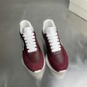 Uubags Alexander Mcqueen Burgundy Suede Trainers With Oversized Rubber - 4