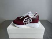 Uubags Alexander Mcqueen Burgundy Suede Trainers With Oversized Rubber - 2