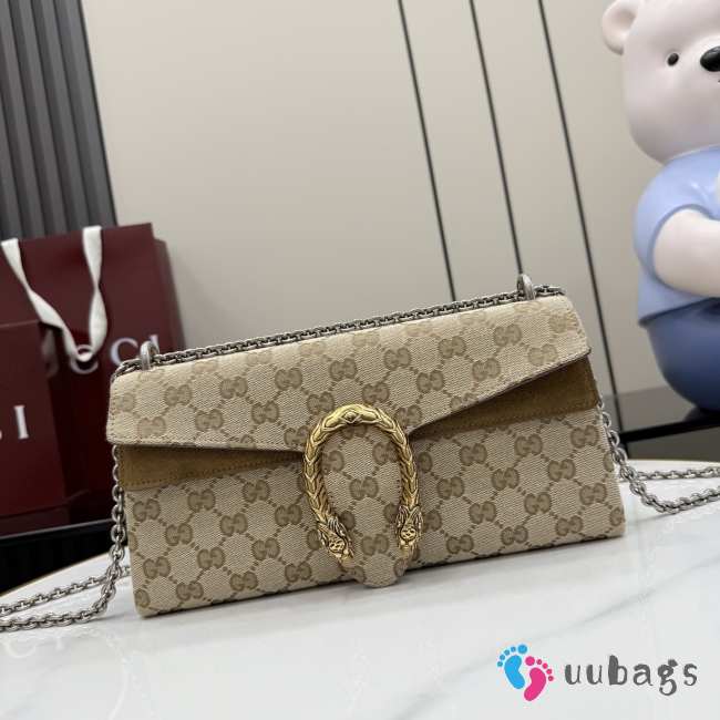 Uubags Gucci Dionysus medium shoulder bag in sand and brown GG canvas 28x14x7cm - 1