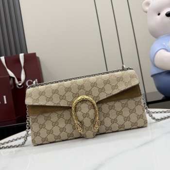 Uubags Gucci Dionysus medium shoulder bag in sand and brown GG canvas 28x14x7cm