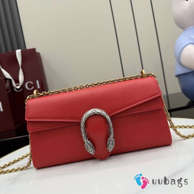 Uubags Gucci Dionysus medium shoulder bag in red leather 28x14x7cm - 1