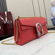 Uubags Gucci Dionysus medium shoulder bag in red leather 28x14x7cm - 6