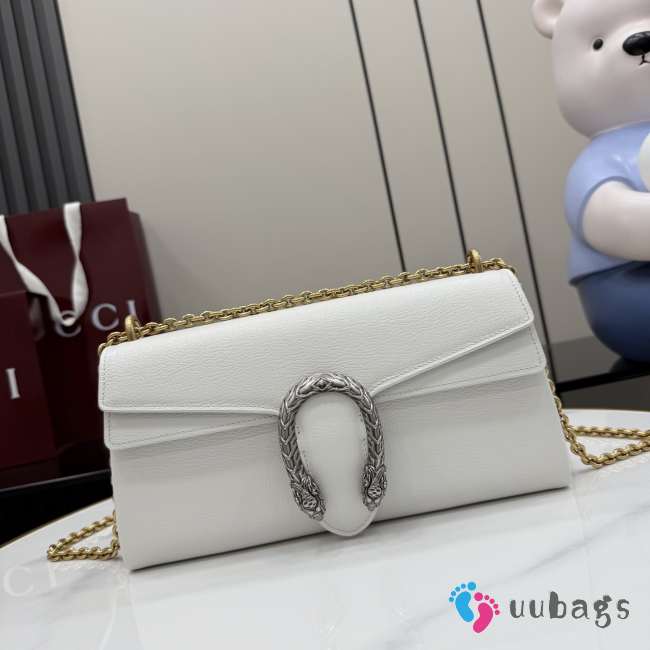 Uubags Gucci Dionysus medium shoulder bag in white leather 28x14x7cm - 1