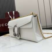 Uubags Gucci Dionysus medium shoulder bag in white leather 28x14x7cm - 5