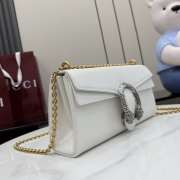 Uubags Gucci Dionysus medium shoulder bag in white leather 28x14x7cm - 4