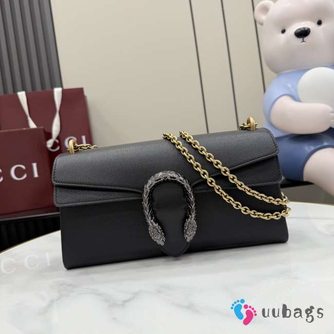 Uubags Gucci Dionysus medium shoulder bag in black leather 28x14x7cm - 1