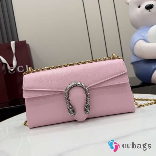 Uubags Gucci Dionysus medium shoulder bag in pink leather 28x14x7cm - 1