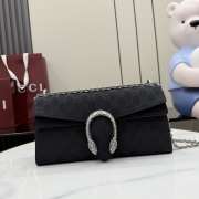 Uubags Gucci Dionysus medium shoulder bag in black GG canvas 28x14x7cm - 1