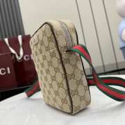 Uubags Gucci Tag small crossbody bag in sand and brown GG canvas 14x20x4cm  - 3