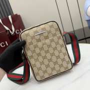 Uubags Gucci Tag small crossbody bag in sand and brown GG canvas 14x20x4cm  - 2