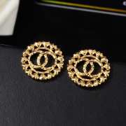 Uubags Chanel CC Heart round metal earrings with gold plating  - 2