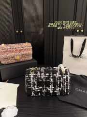 Uubags Chanel Tweed Flap Bag In Black With Gold Chain 25cm - 2