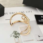 Uubags Chanel Gold Tone Crystal CC Cuff Bracelet - 5