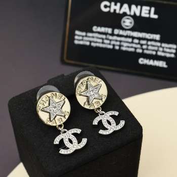 Uubags Chanel Pre-Loved CC Embellished Star drop earrings