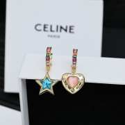 Uubags Celine asymmetric star and heart earrings with colorful crystals - 1