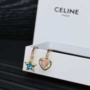Uubags Celine asymmetric star and heart earrings with colorful crystals - 6