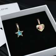 Uubags Celine asymmetric star and heart earrings with colorful crystals - 4