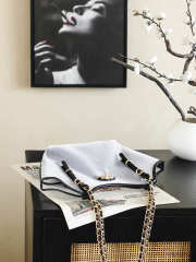 Uubags Chanel Small Tote Bag Mesh, Calfskin & Gold-Tone Metal In Transparent & Black 20x28x7cm - 5