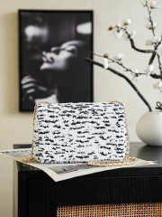 Uubags Chanel Small Flap Bag Sequins & Gold-Tone Metal In Black & White 14x21x8cm - 4