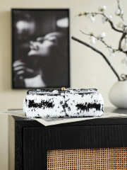 Uubags Chanel Medium Flap Bag Sequins In Black & White 14x21x8cm - 2