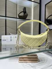 New Arrivals 2026 Chanel clutch with chain lambskin & gold-tone metal in light yellow 15x22x6cm - 6