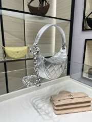 New Arrivals 2026 Chanel clutch silver metallic calfskin with chain & gold-tone metal 15x22x6cm - 6