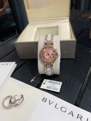 Uubags Cartier Ballon Bleu de Cartier 33mm Diamond Bezel Pink Dial Watch - 5