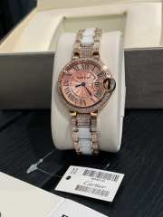 Uubags Cartier Ballon Bleu de Cartier 33mm Diamond Bezel Pink Dial Watch - 4