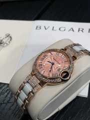 Uubags Cartier Ballon Bleu de Cartier 33mm Diamond Bezel Pink Dial Watch - 3