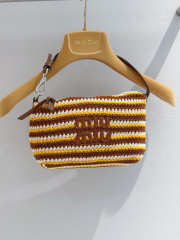 Uubags Miu Miu 5NE841 Crochet Pouch In Cognac/Yellow 14x18.5x10cm - 1