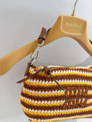 Uubags Miu Miu 5NE841 Crochet Pouch In Cognac/Yellow 14x18.5x10cm - 4