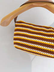 Uubags Miu Miu 5NE841 Crochet Pouch In Cognac/Yellow 14x18.5x10cm - 3