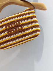 Uubags Miu Miu 5NE841 Crochet Pouch In Cognac/Yellow 14x18.5x10cm - 2